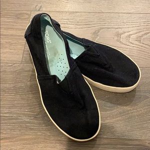 Black slip on Toms